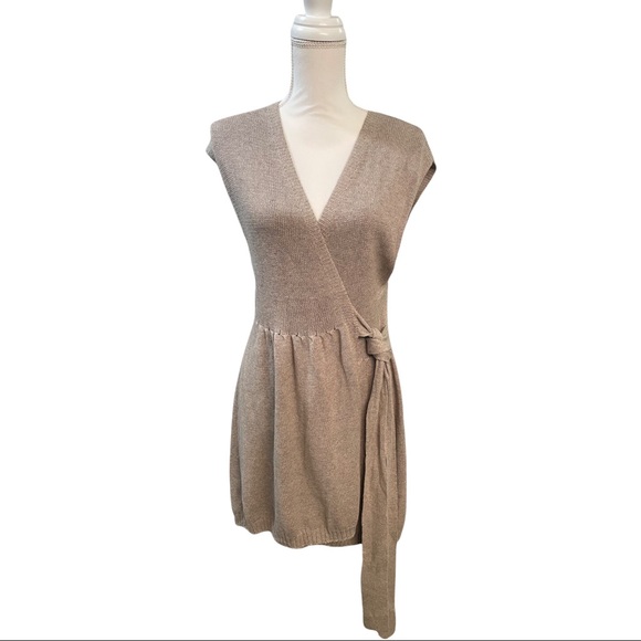Anthropologie Sparrow Wrap Knit Cotton Angora Dress Modern